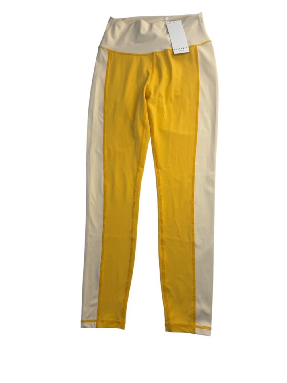 New NWT ALLFENIX Yoga Legging Yellow / White. Size Women's Medium